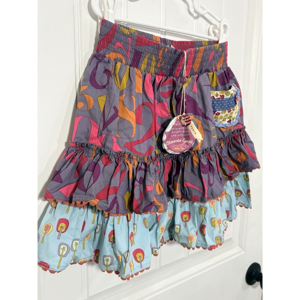 Matilda Jane Character Counts Count On Me Skirt Size 8 NWT Tiered Ruffle READ